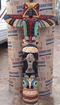 5&#39; Hand Carved Totem Poles 5 ft Peyote Bird Totems, Native American F Gallagher - £1,386.08 GBP