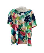 Alfred Dunner Women’s L Floral Top – Rhinestone Embellished – Short Sleeve - $381.03 MXN
