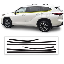 Fits Toyota Highlander 20-23 Side Window Chrome Delete Cover Decal Black... - £43.24 GBP