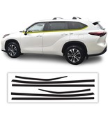 Fits Toyota Highlander 20-23 Side Window Chrome Delete Cover Decal Black... - £43.79 GBP