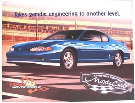 2003 Chevy SS Monte Carlo NASCAR Pace Car Brochure Hero Sheet, Original ... - $7.92