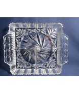 Heavy Cut Glass Clear Square Dish Divided 3 part Vtg Condiment Candy Nut... - £12.61 GBP