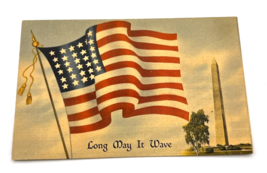 Postcard 4th July American Flag Washington Monument Salesmans Sample Card - £14.68 GBP