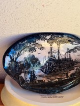 Vintage Hand Painted Very Detailed Steamer Ship on River w Couple Waiting on  - £11.90 GBP