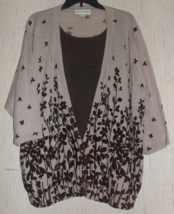 EXCELLENT WOMENS Cathy Daniels FLORAL LAYERED CARDIGAN LOOK SWEATER  SIZ... - £25.71 GBP