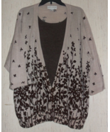 EXCELLENT WOMENS Cathy Daniels FLORAL LAYERED CARDIGAN LOOK SWEATER  SIZ... - €28,38 EUR