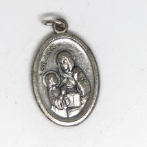 Vintage Religious Medallion Pendant St. Ann - $34.09