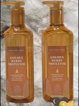 2 Bath &amp; Body Works Golden Berry Mistletoe Cleansing Gel Hand Soap 8 oz New - £11.81 GBP