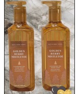 2 Bath &amp; Body Works Golden Berry Mistletoe Cleansing Gel Hand Soap 8 oz New - £11.51 GBP