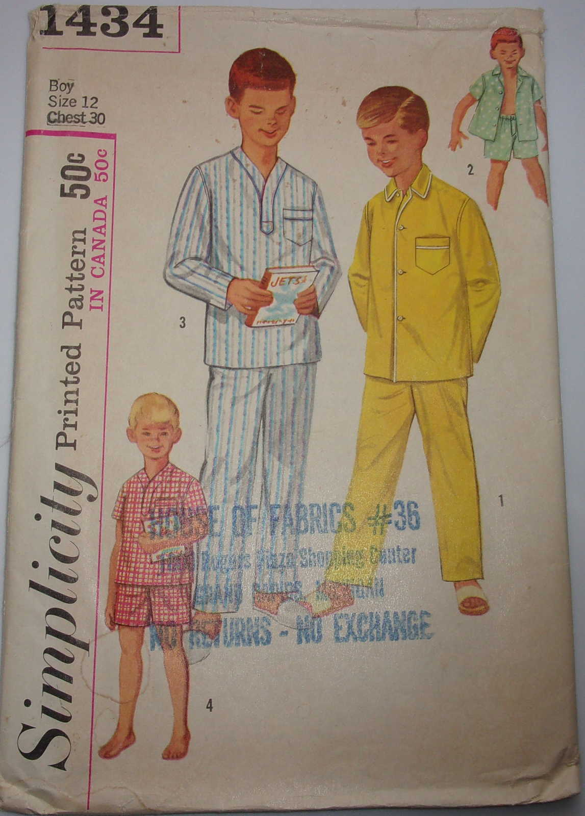 Simplicity Boy’s Pajamas Size 12 #1434 - $5.99
