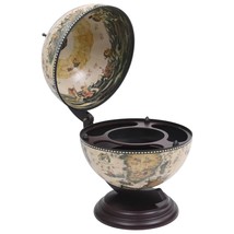 Tabletop Globe Bar Wine Stand Eucalyptus Wood White - £70.63 GBP