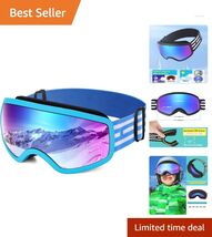 Youth Ski Goggles 3-15 with Impact-Resistant Lenses &amp; Helmet Compatibility - $32.62