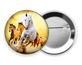 Wild Lipizzan Stallion Brown Horses Hd Pin Pinback Button Animal Lover Gift Idea - £9.54 GBP+