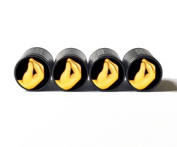 Pinched Fingers Finger Purse Emoji Tire Valve Stem Caps - Black Aluminum - Set o - £12.58 GBP