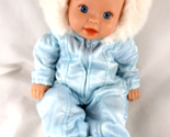 Fisher Price Mattel Little Mommy Weighted Baby Doll 2001 in blue snowsuit - $23.75