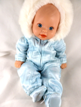 Fisher Price Mattel Little Mommy Weighted Baby Doll 2001 in blue snowsuit - £18.67 GBP