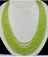 Natural Peridot Beads Faceted Round 7 L 623 Ct Green Gemstone Statement ... - €466,25 EUR