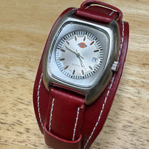 Dickies Quartz Watch Women Silver Red Leather Bund Band Japan Movt New B... - $21.84