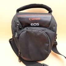 Canon EOS Camera Bag Black Nylon Strap Belt Loop Padded Pocket - £15.76 GBP