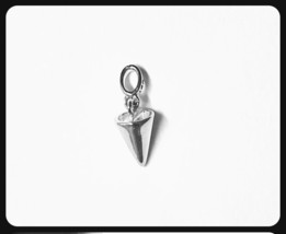 Solid 14k solid White gold tiny Cone Charm Pendant - £55.38 GBP