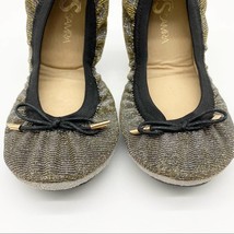 Yosi Samra Womens 6 Sandrine Gold  Ballet Flats Shoes Foldable Metallic Travel - £25.60 GBP