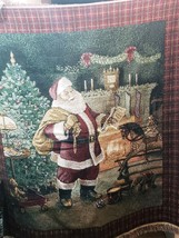 Santa Claus Christmas Tapestry Throw Blanket Mohawk Home 48&quot; x 54&quot; Old St. Nick - £23.74 GBP