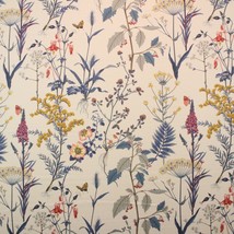 Ballard Design Isabella Blue Floral Botanical Butterfly Fabric By The Yard 54&quot; W - £23.71 GBP