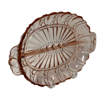 Depression Glass Relish Dish Pink Oyster And Pearl Divided With Handles ... - $31.86 CAD