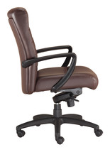 Brown Faux Leather Tufted Seat Swivel Adjustable Task Chair Leather Back Plastic - £599.32 GBP