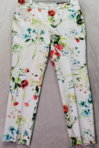 Worthington Pants Women&#39;s Size 8 White Floral Polyester Slim Fit Straight Leg - $22.11