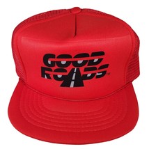 80s Vintage GOOD ROADS Hat Snapback Trucker Cap USA Red Mesh Foam Street... - $103.95 MXN