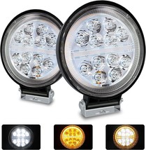 2 Pcs 4.5&quot; LED Light Bar 72W Led Work Light with Amber DRL Light Waterproof - $23.21