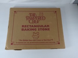 THE PAMPERED CHEF 12&quot; x 15&quot; Stoneware Rectangular Baking Stone Pizza Cookies USA - £28.65 GBP