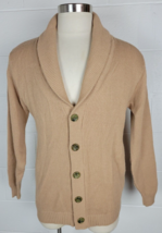 Vintage Kings Road Sears Mens Brown Shawl Collar Cardigan Sweater L - £38.92 GBP