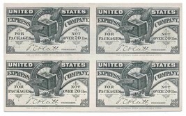 9CF1 United States Express Co. Complimentary Frank PROOF BLOCK, 1854 - $199.99
