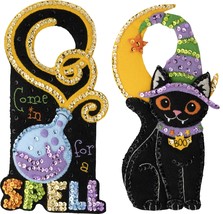 Bucilla Felt Door Hanger Applique Kit Set Of 2-Spellbound Greetings - £21.46 GBP