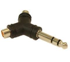 1/4Inch Stereo Jack (Male) To 2 Rca (Female) Adapter Nickel Plated - £11.01 GBP
