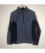 Spyder Men&#39;s Size M 1/4 Zip Sweatshirt Sweater Grey/Black Fleece Lined - $54.58 CAD