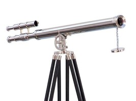 64&quot;Admiral Double Barrel Telescope With Tripod Stand Chrome Finish Nautical Gift - £257.09 GBP