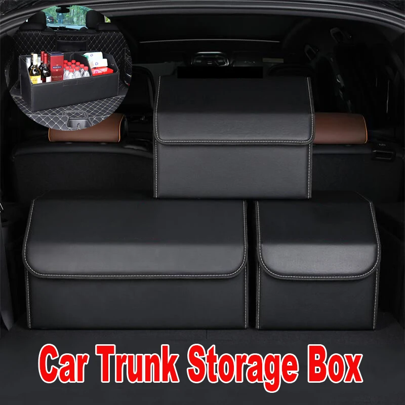 Car Trunk Storage Organizer Box PU Leather Folding Large Capacity Stowing - £20.57 GBP+