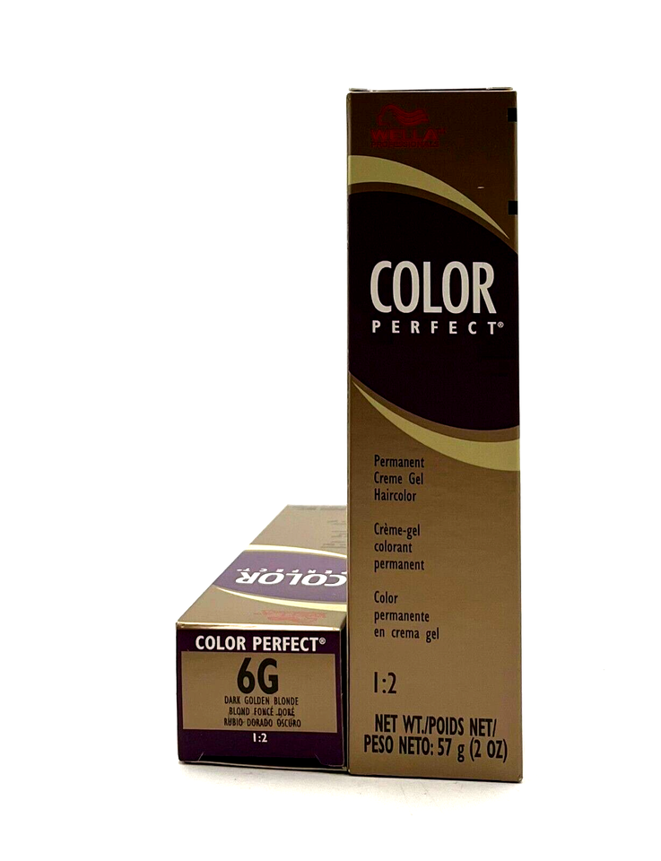 Wella Color Perfect Permanent Creme Gel Haircolor 6G Dark Golden Blonde 2 oz - £10.85 GBP
