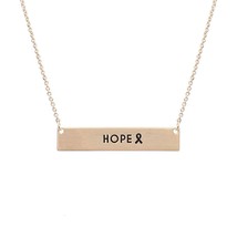 Gold Ribbon HOPE Plate Necklace - $26.31