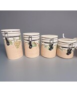 Nice MIKASA KT408 Chablis Ceramic Kitchen Canisters, Set of 4 Grape Vines - $1,550.02 MXN