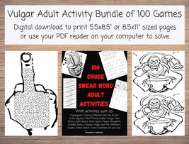 100 Vulgar Adult Activities: Coloring, Hidden Image, Math Game, Mazes, A... - £3.98 GBP
