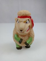 Vintage 1989 Playmates Toys Barnyard Commandos Sergeant Wooly Pullover Sheep 3" - $9.69