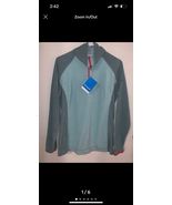 Columbia Glacial III Half Zip Size L Teal Fleece Pullover With Red Accents - $33.49 CAD