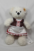 Steiff 11&quot; White Lotte Teddy Bear Plush in German Costume 987731 Baby Girl New - £16.03 GBP
