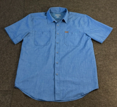Orvis Classic Collection Shirt Men&#39;s Medium Blue Short Sleeve Button-Up ... - £11.82 GBP