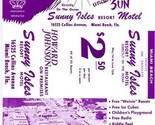 Sunny Isles Resort Motel Flyer Collins Ave Miami Beach Florida 1950&#39;s - $17.87