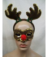 2pc Reindeer Costume Set Rudolph Christmas Play Antlers Headband Mask Ma... - $220.40 MXN